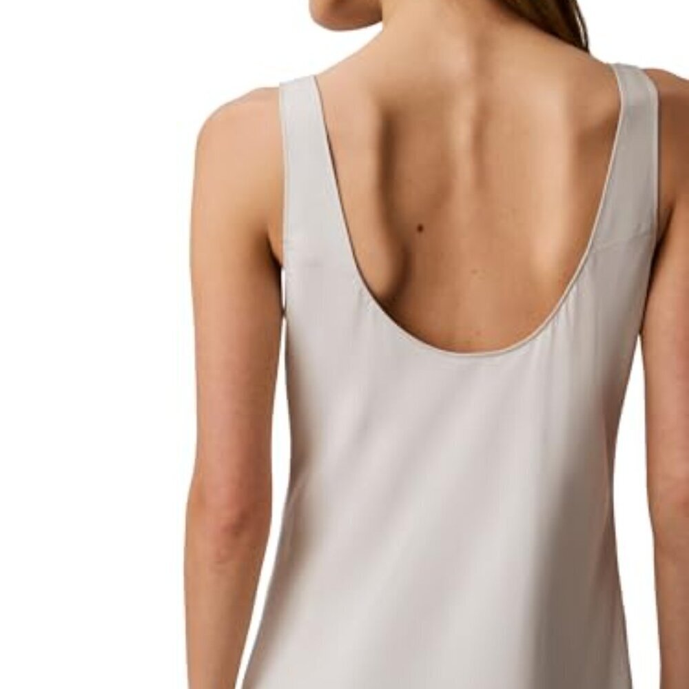Viscose Twill Slip Dress Midi Length Elegant Minimal Chic Y2K Style - Picture 5 of 6
